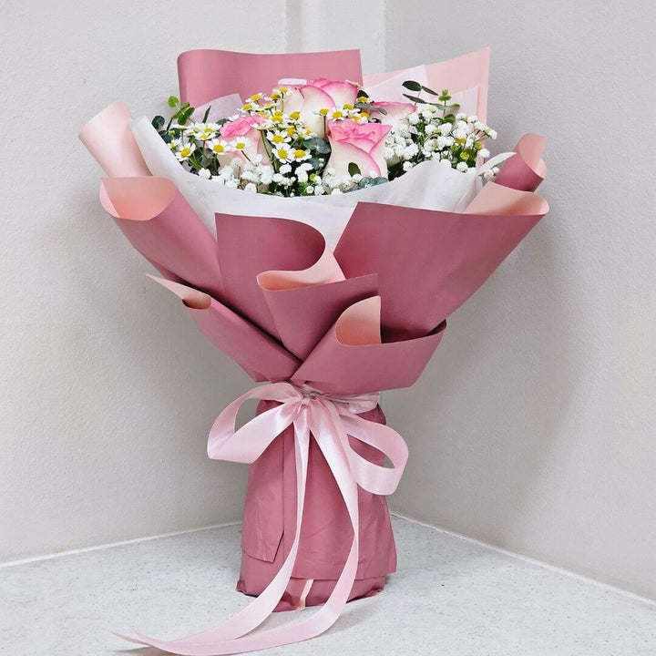 Glacial Heart Bouquet - Roses Bouquet