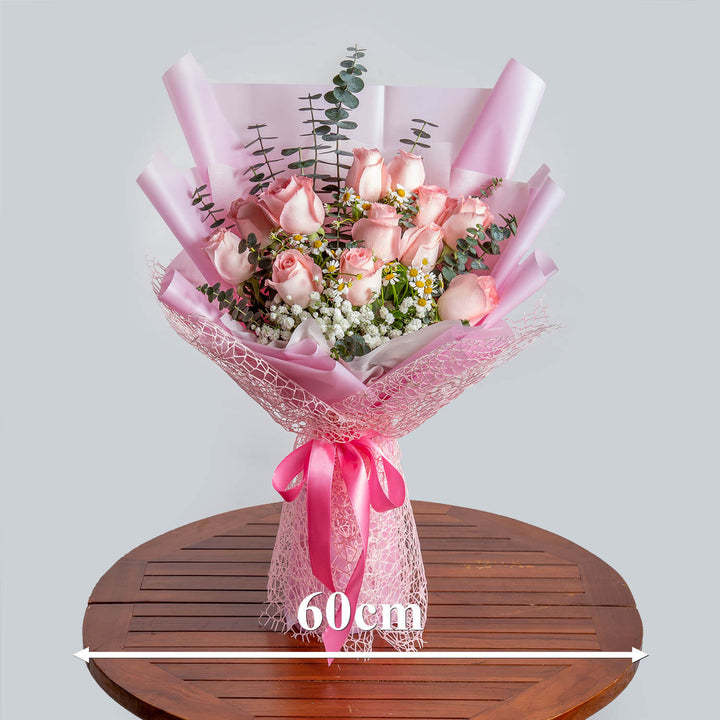 Nice Flower Bouquet – Cute Pink Rose Bouquet - Prince Flower Shop