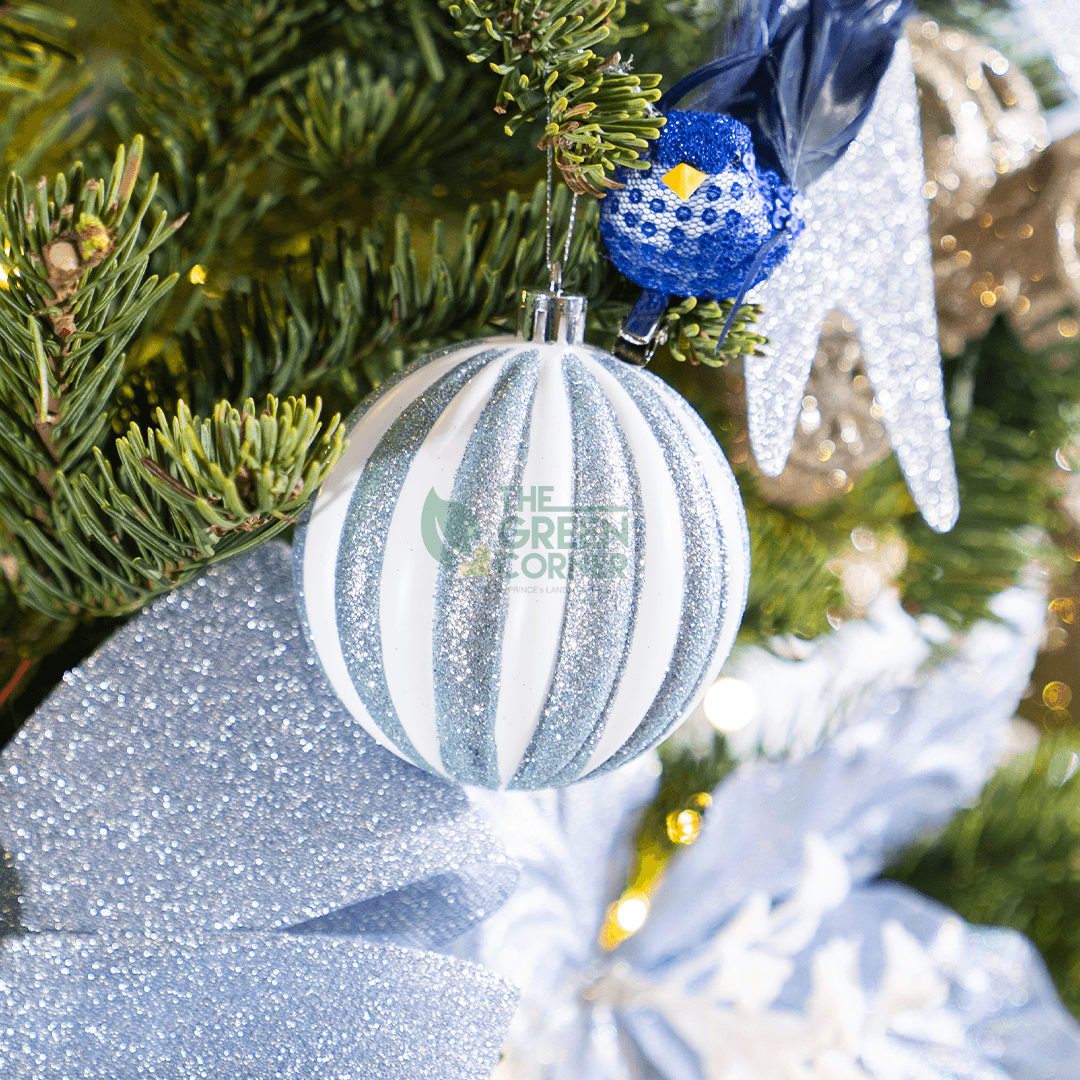 Icy Blue Frosted Bauble