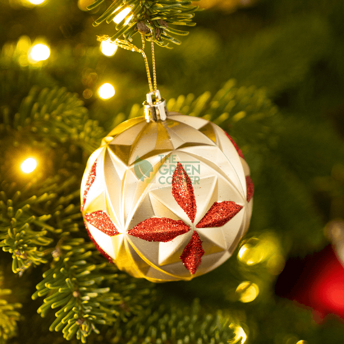 Indented Gold and Red Bauble
