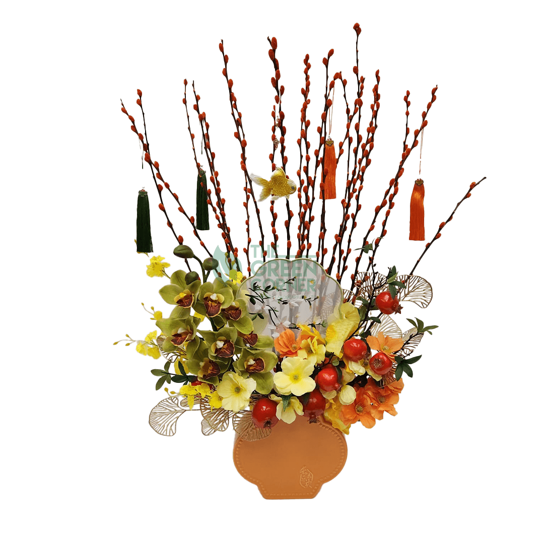 'Jian Xi' Joyous Pussy Willow Arrangement