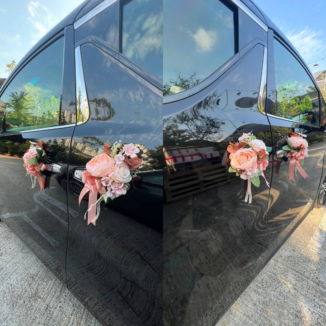 Bridal Bouquet on Wheels - Left&Right - Wedding car flower Decoration Flowers