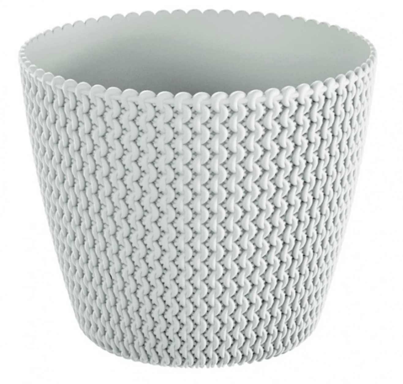 SPLOFY Round Basket Wave Pot 157x132mm_White