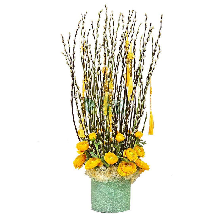 Table Top Golden Feather Pussy Willow