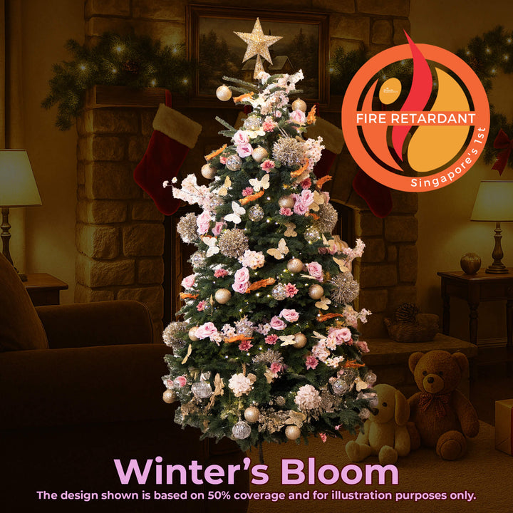 Winter's Bloom Christmas tree decoration theme