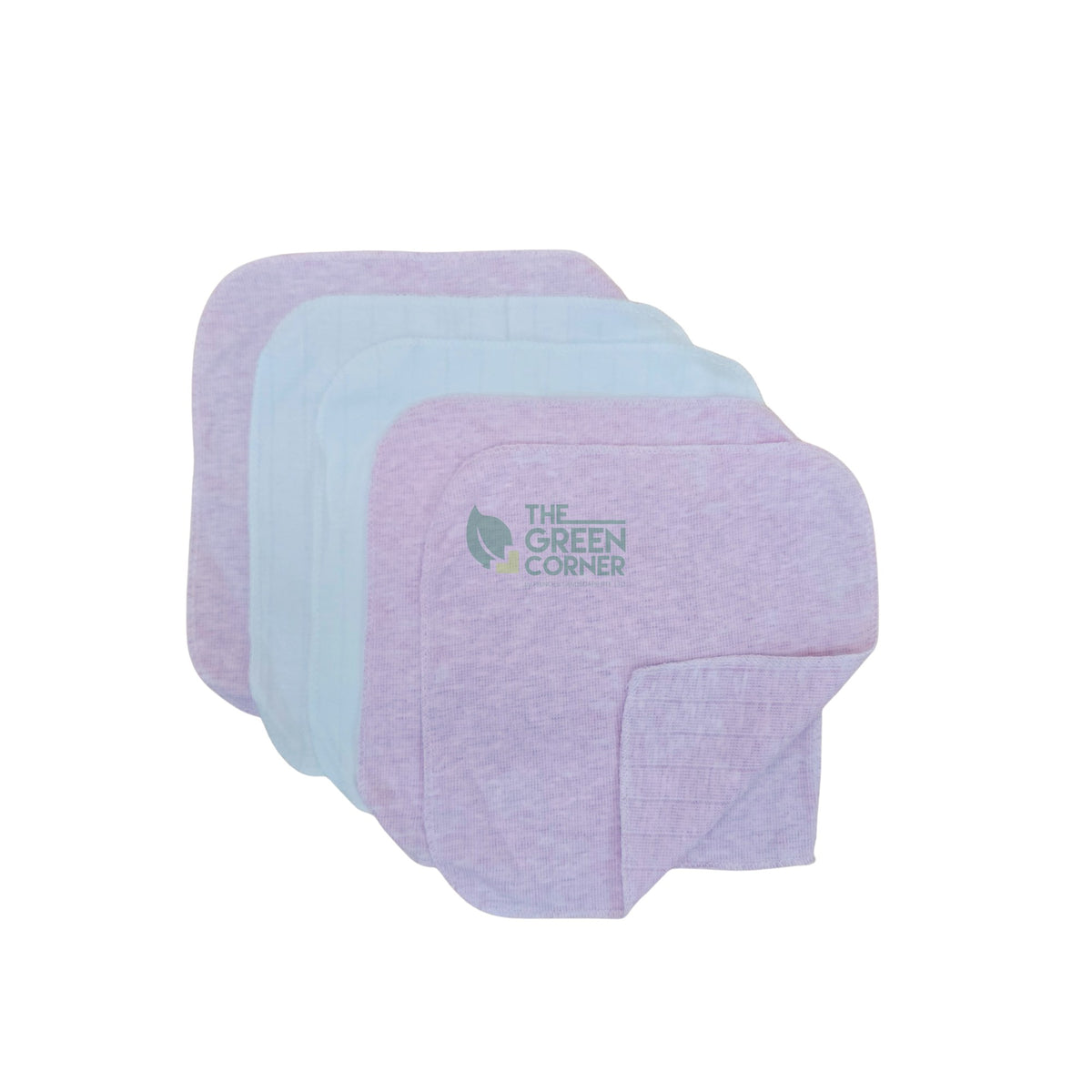 Stack of baby handkerchiefs from the Little Blossom baby girl hamper