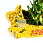 Fortune Bamboo in Golden Animal Vase