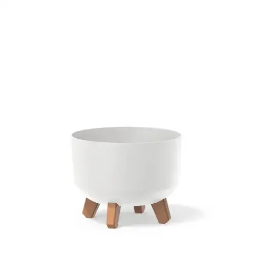Gracia Round Pot with Legs 238x187mm white_1