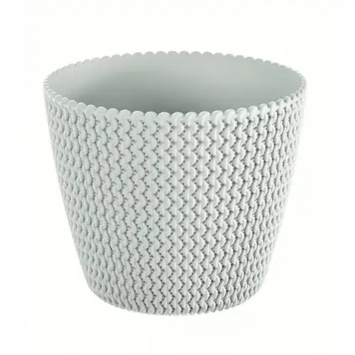 SPLOFY Round Basket Wave Pot 130x108mm White