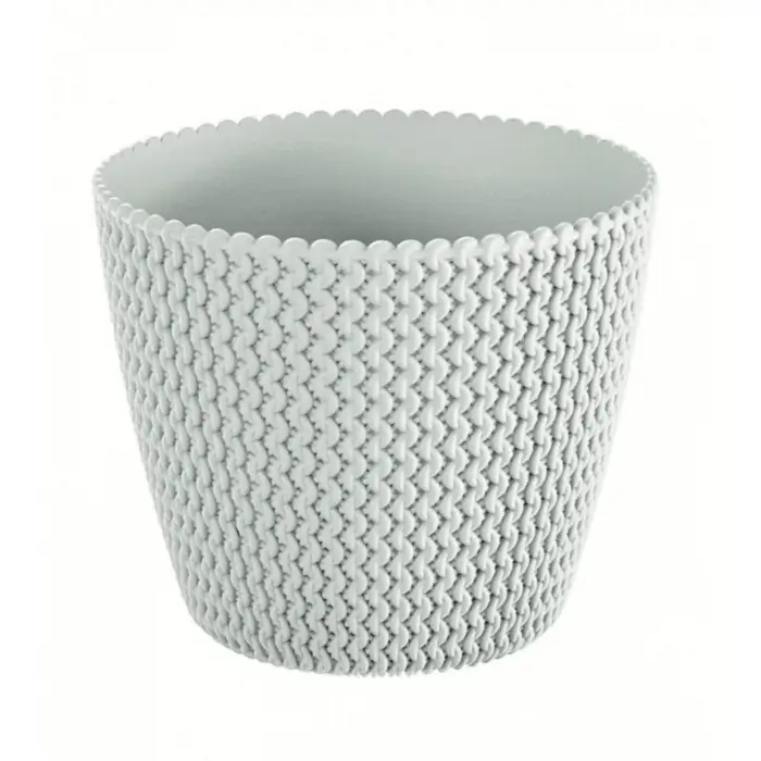 SPLOFY Round Basket Wave Pot 130x108mm White